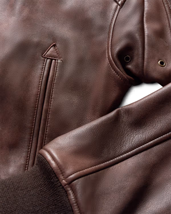 Men's Western Leather Bomber Jacket