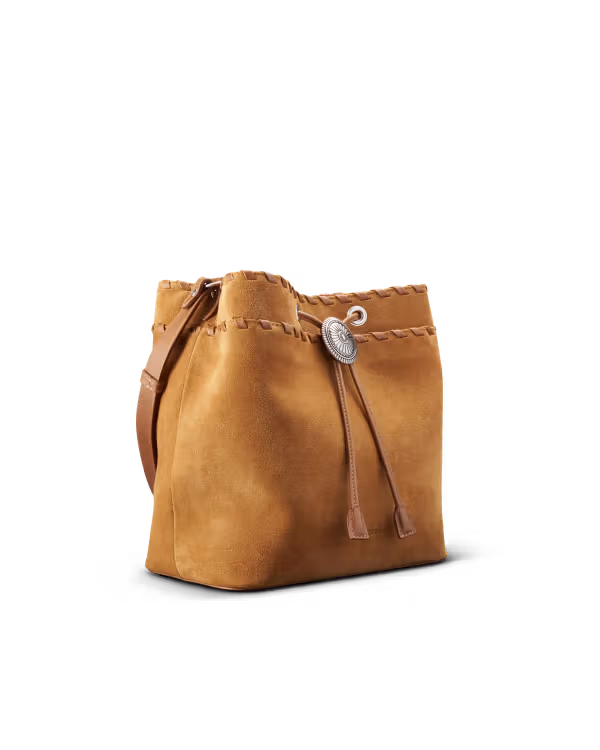 Suede Bolo Bucket Bag