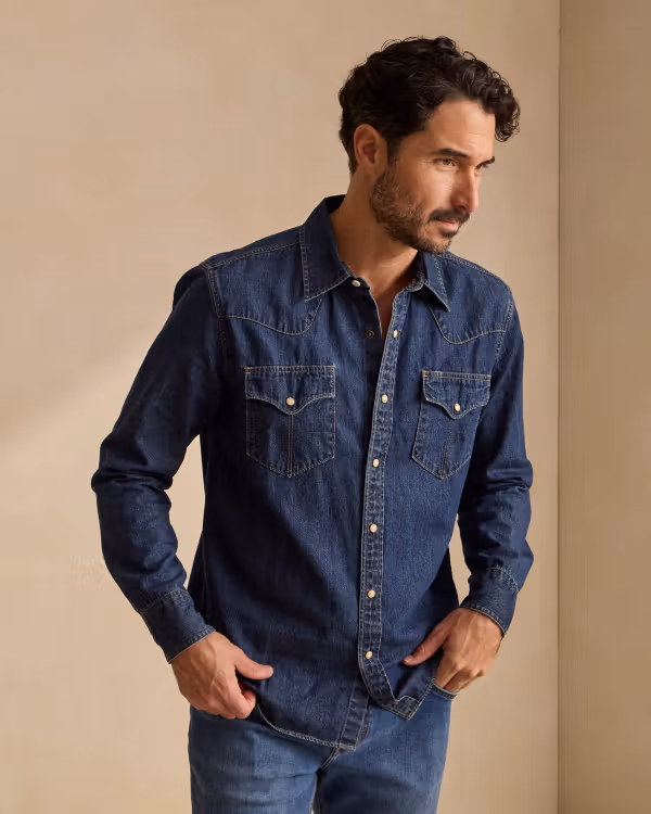 Men's Denim Pearl Snap