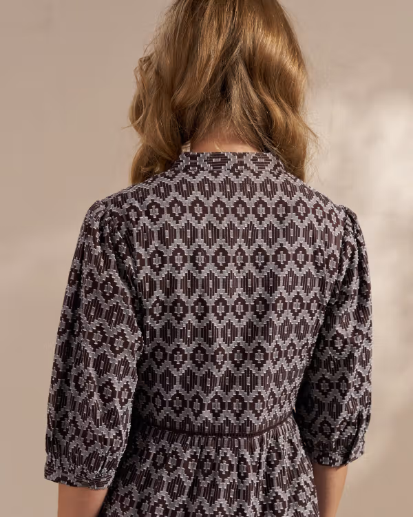 Women's 3/4 Sleeve Tiered Midi Dress