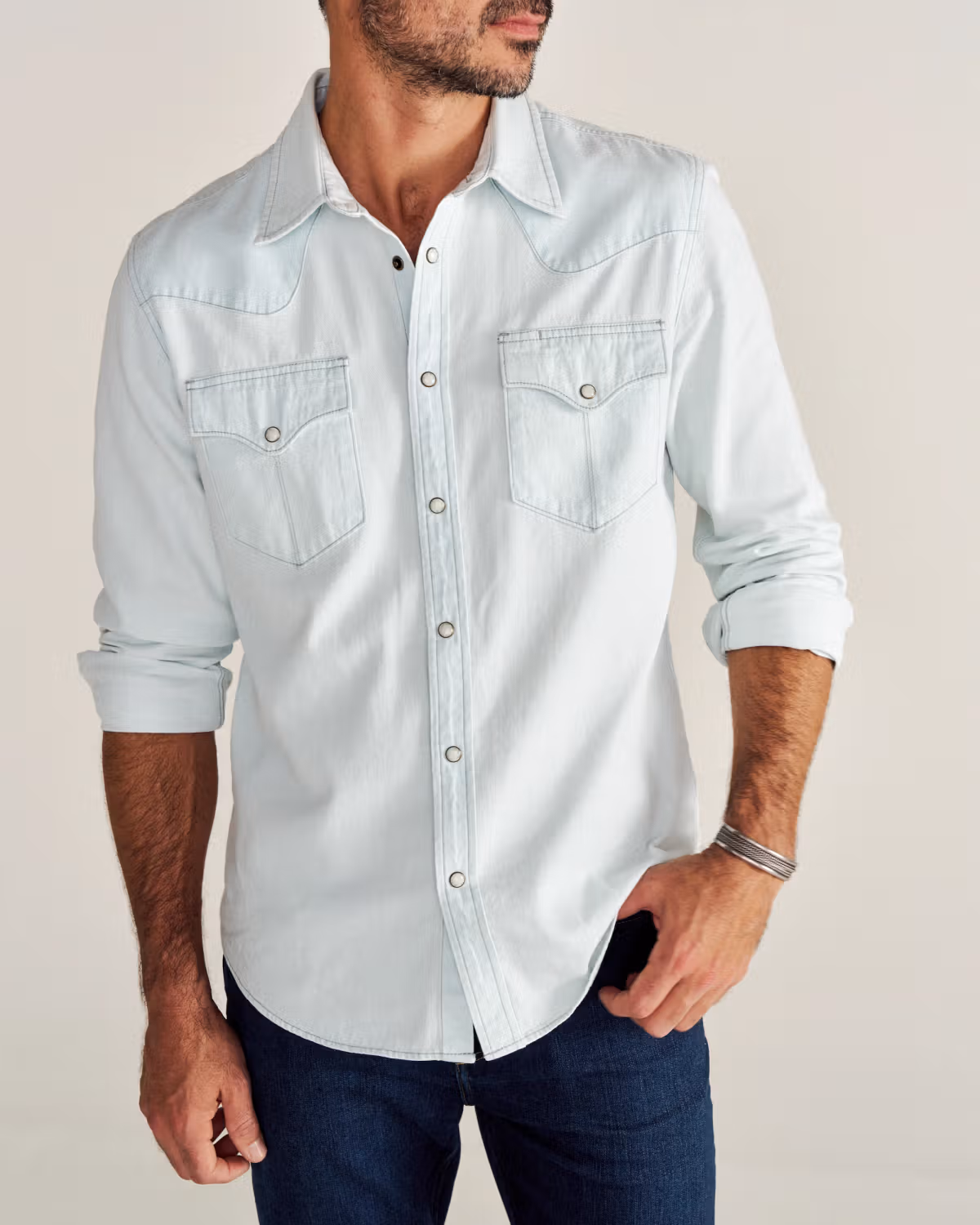 Men's Denim Pearl Snap