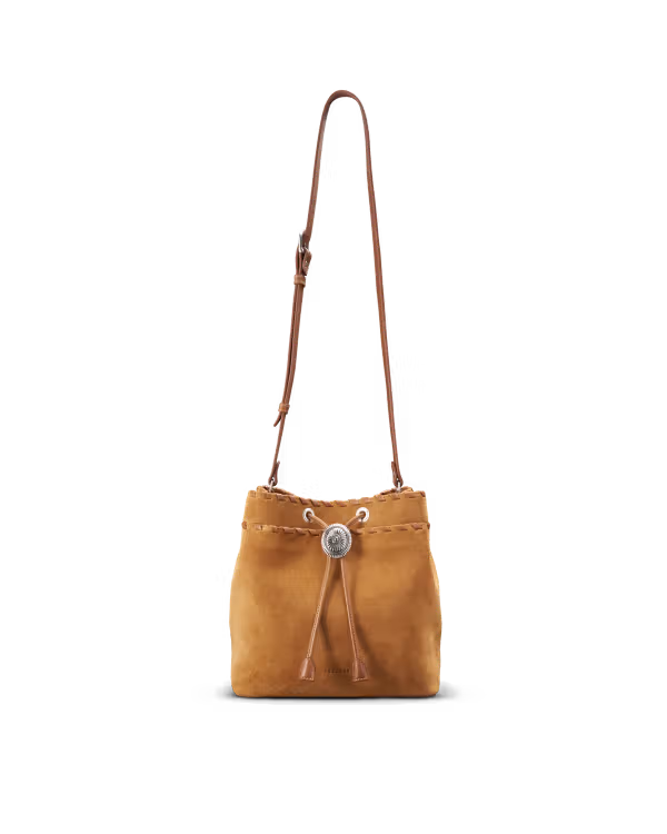 Suede Bolo Bucket Bag