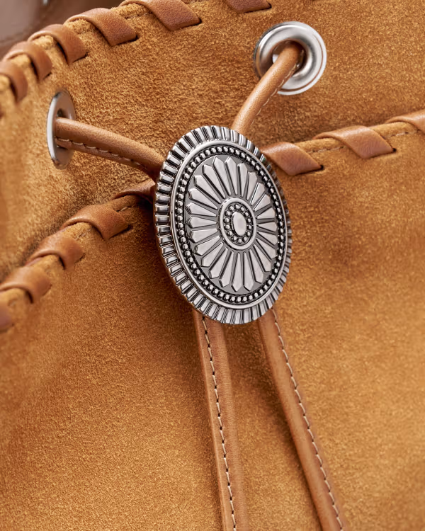 Suede Bolo Bucket Bag