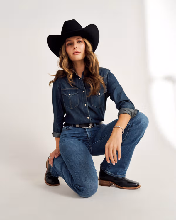Women's Denim Pearl Snap