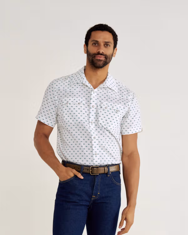 Men's Sawtooth Short Sleeve Pearl Snap