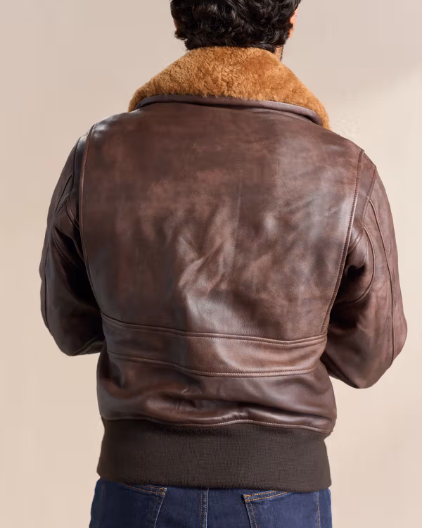 Men's Western Leather Bomber Jacket