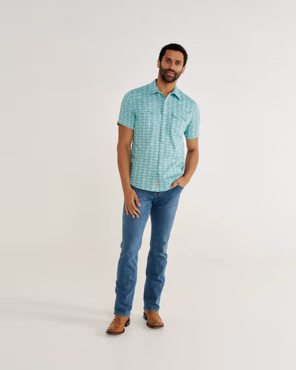 Men's Sawtooth Short Sleeve Pearl Snap