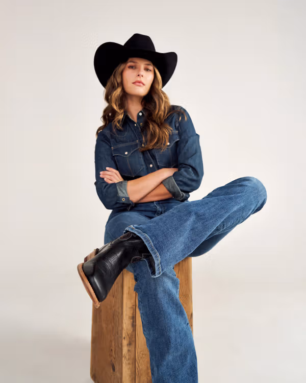 Women's Denim Pearl Snap