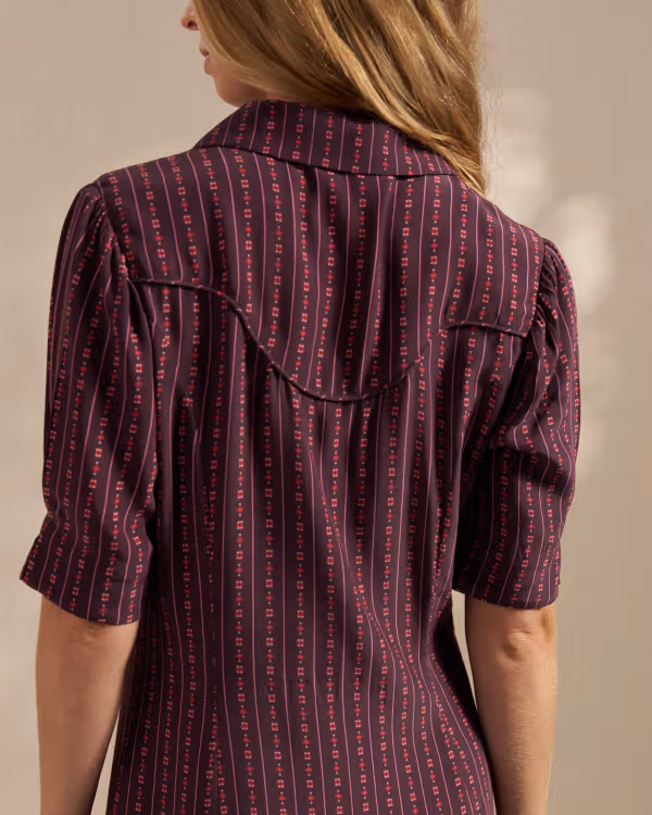 Women's Short Sleeve Button Front Short Dress