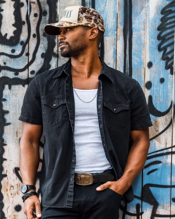 Men's Denim Short Sleeve Pearl Snap