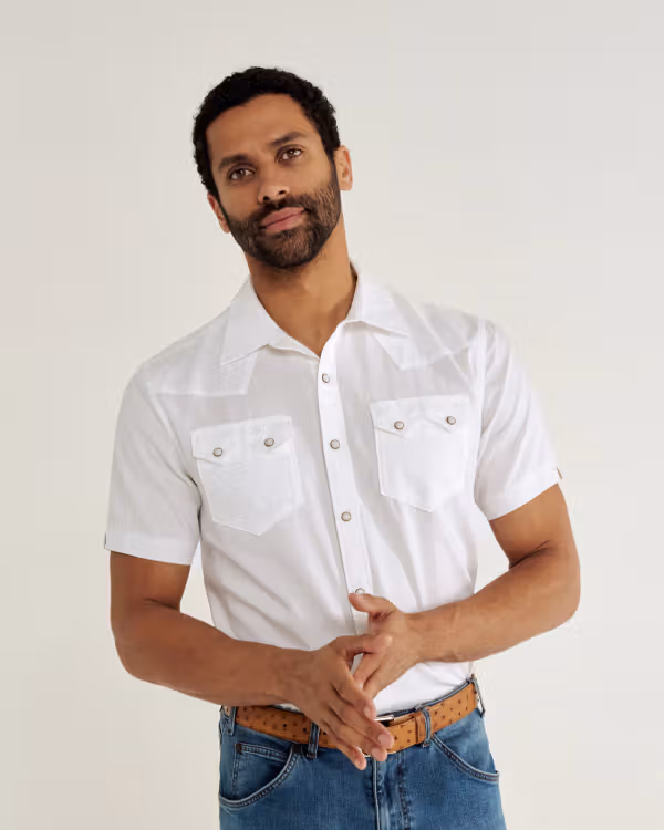 Men's Sawtooth Short Sleeve Pearl Snap