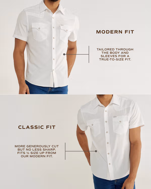 Men's Performance Short Sleeve Western Pearl Snap - Classic Fit