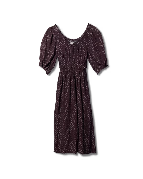 Women's 3/4 Sleeve Ruched Midi Dress
