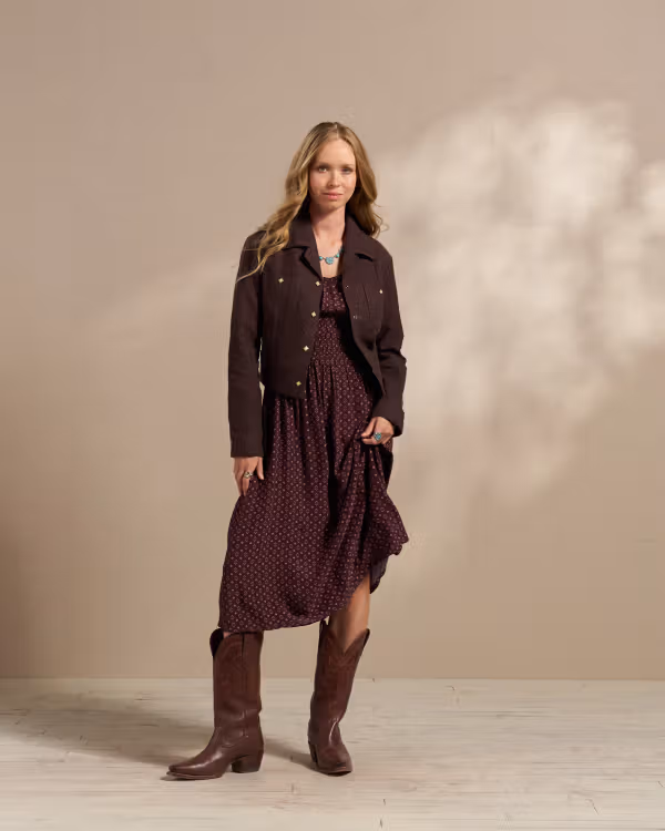 Women's 3/4 Sleeve Ruched Midi Dress