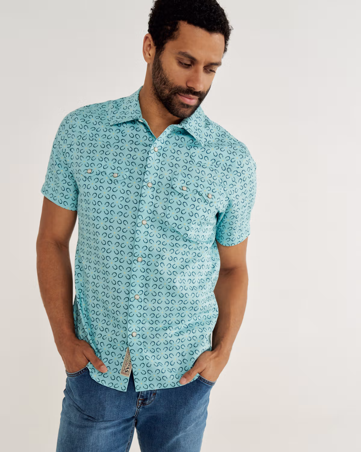 Men's Sawtooth Short Sleeve Pearl Snap