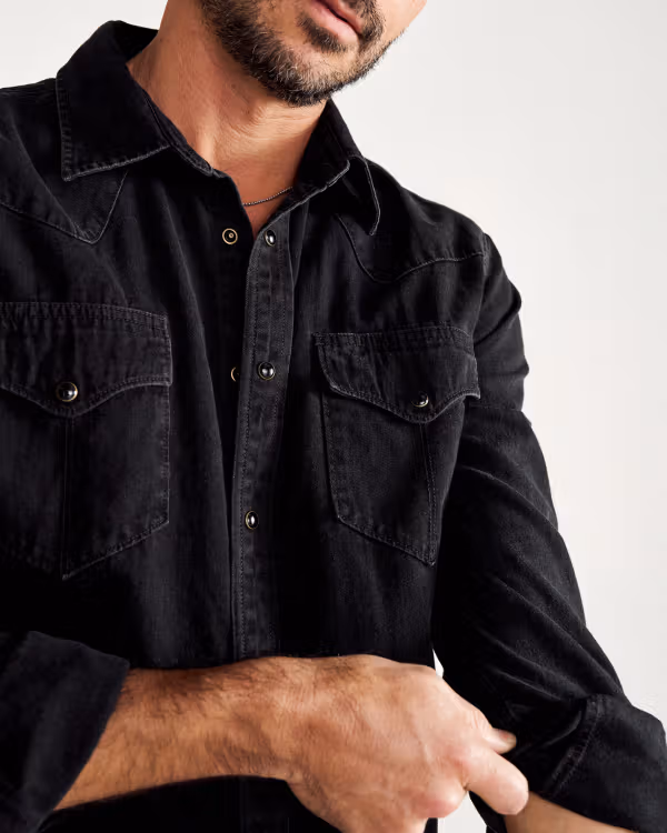 Men's Denim Pearl Snap