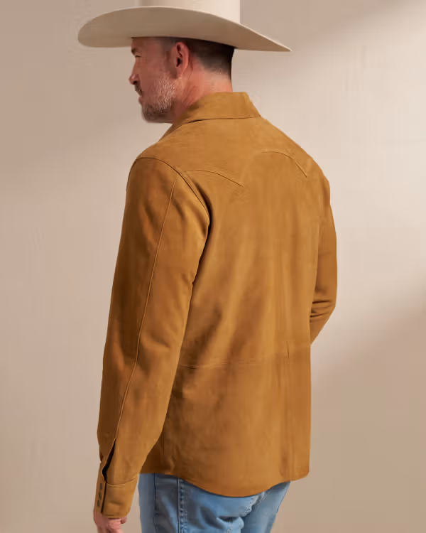 Men's Goat Suede Sawtooth Overshirt