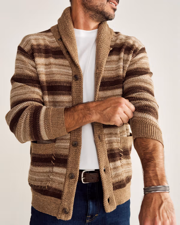 Men's Shawl Collar Cardigan Sweater