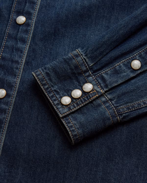 Women's Denim Pearl Snap