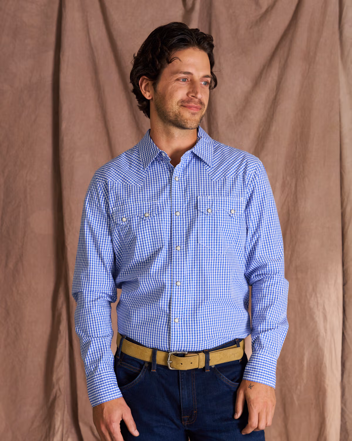 Men's Vintage Weight Sawtooth Cotton Pearl Snap