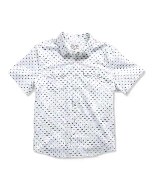 Men's Classic Fit Vintage Weight Sawtooth Short Sleeve Pearl Snap