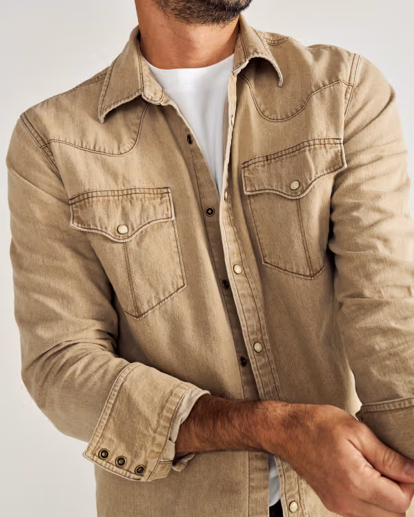 Men's Denim Pearl Snap