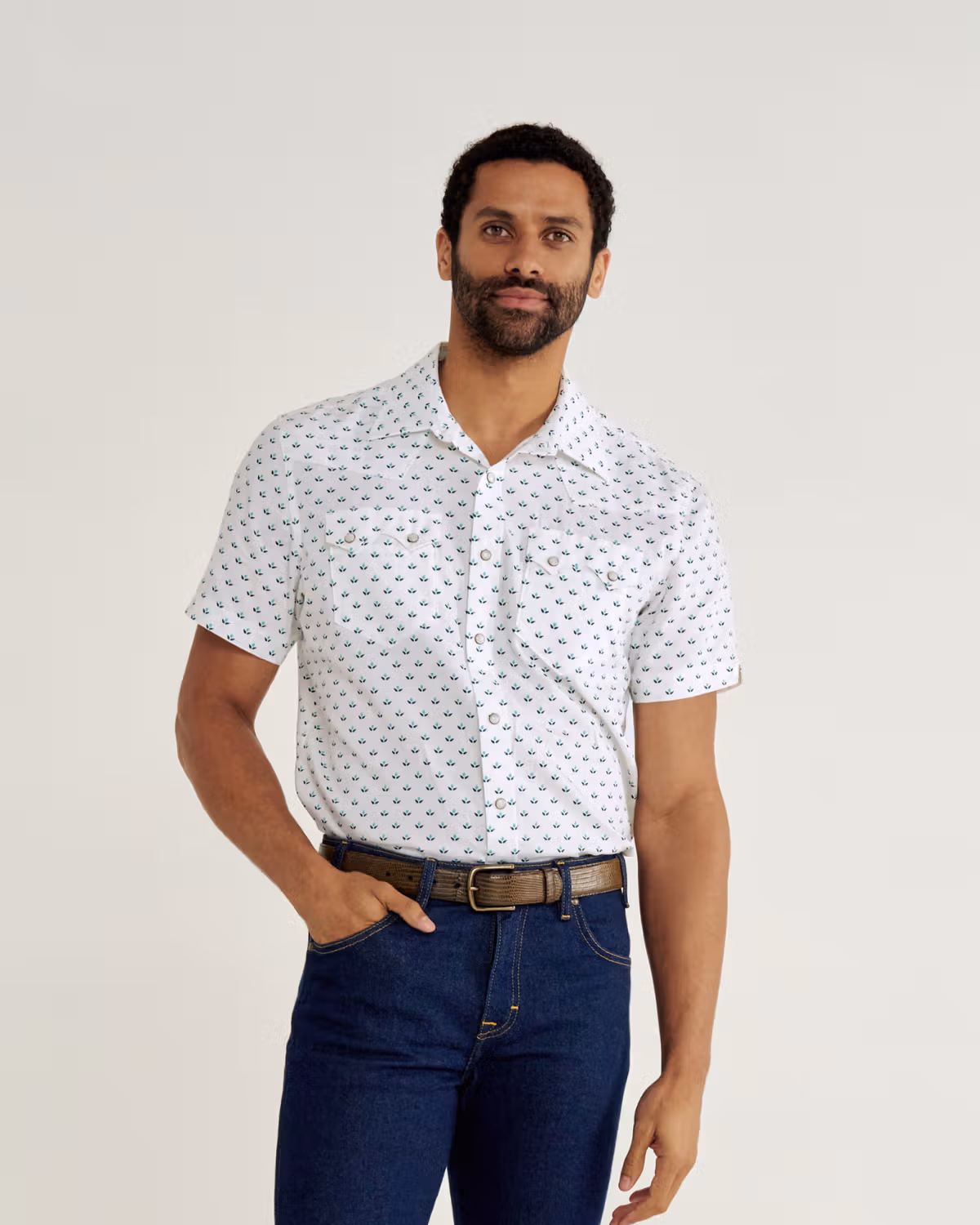 Men's Sawtooth Short Sleeve Pearl Snap