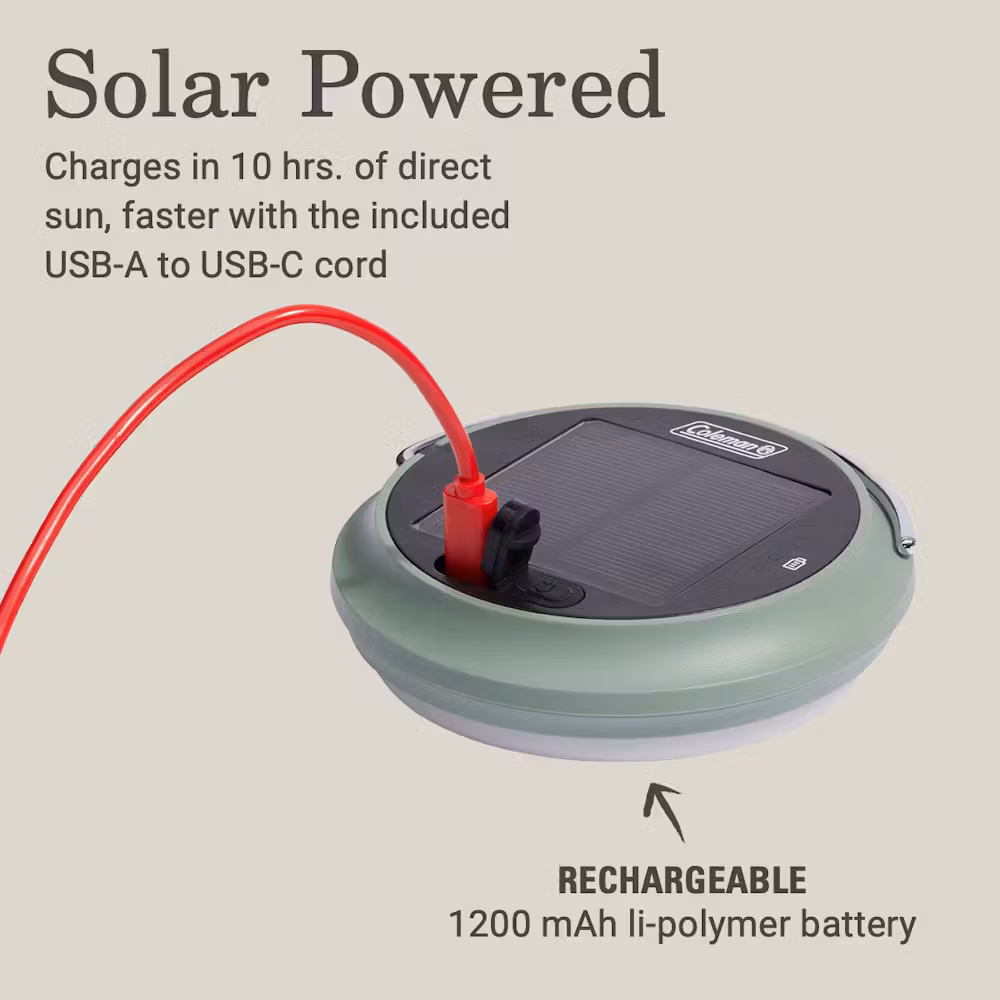 Camping Lantern, Solar, 200 Lumens