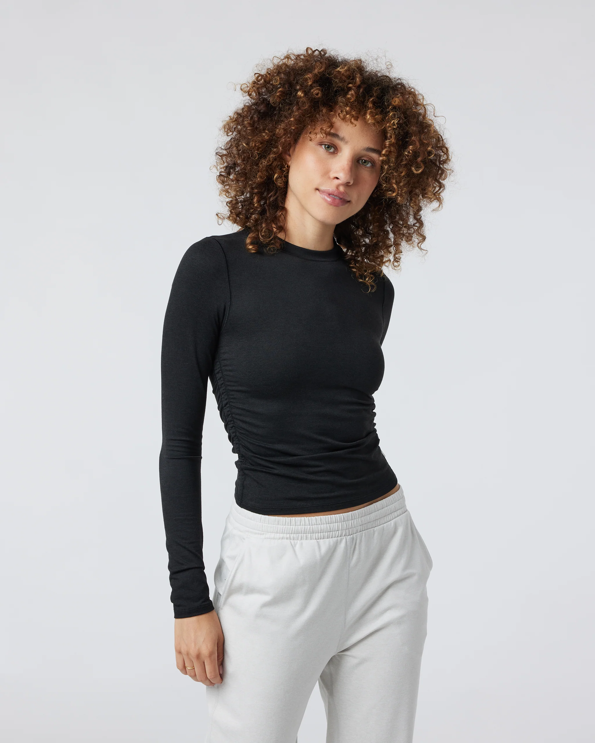 Long Sleeve Halo Ruched Tee