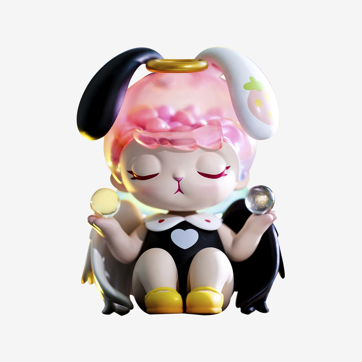 BUNNY Black&White Angel Figurine