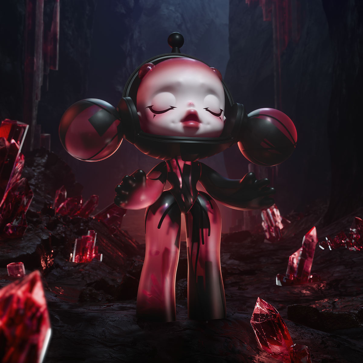 MEGA α SKULLPANDA 400% Red Crystal