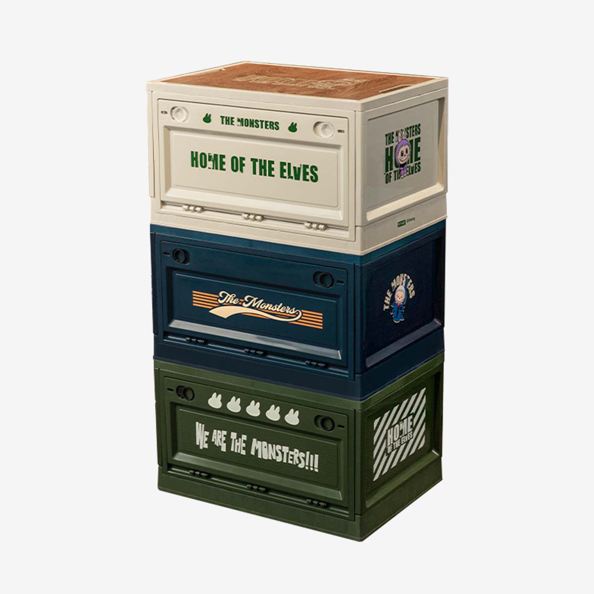 THE MONSTERS Home of the Elves Series-Storage Box(White&Green&Blue)
