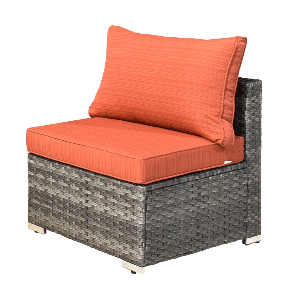 Ovios Patio Furniture Set 15-Piece with 42.12'' Fire Pit and Glass Table