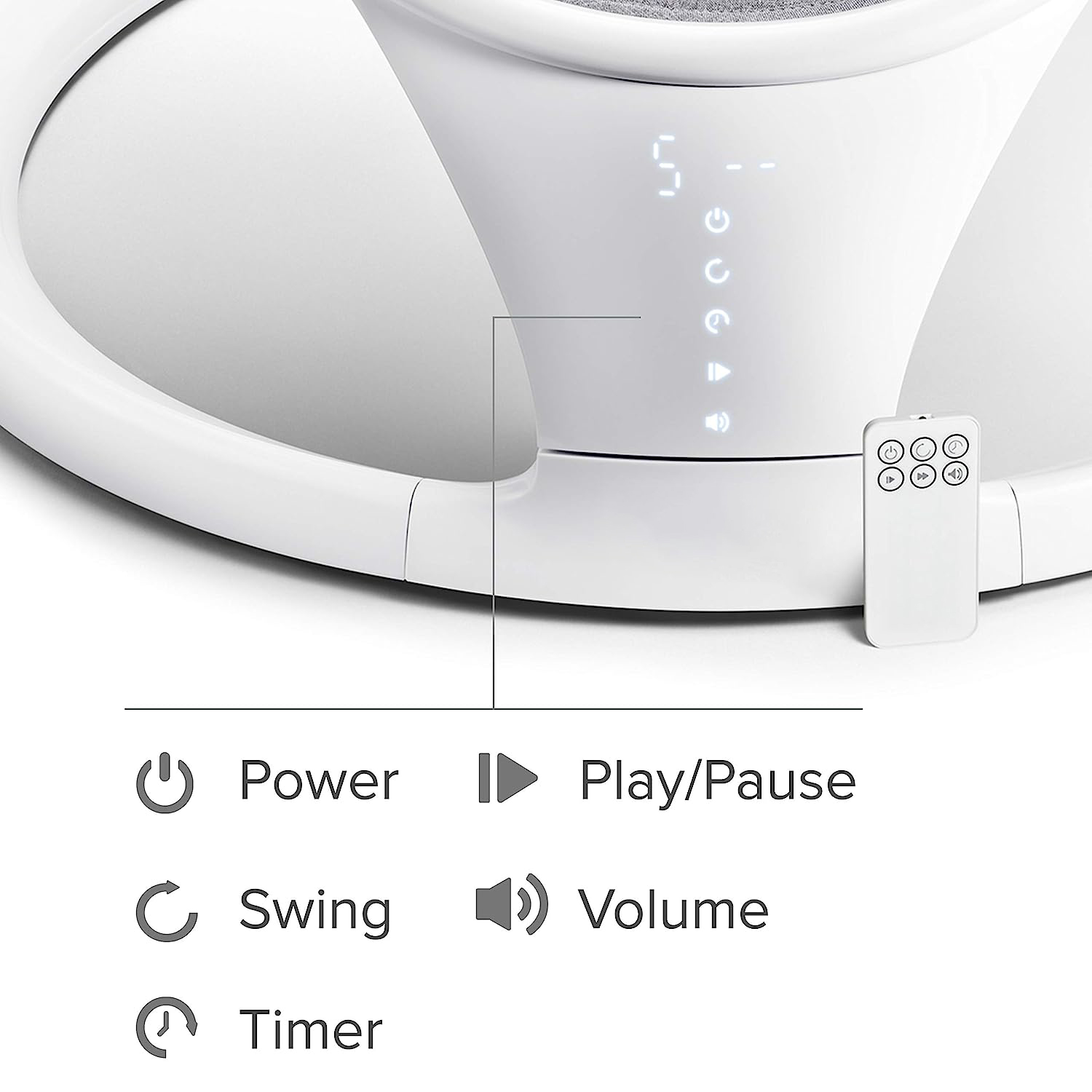 Bluetooth Enabled Lightweight Baby Swing with Natural Sway in 5 Ranges of Motion, Includes Remote Control