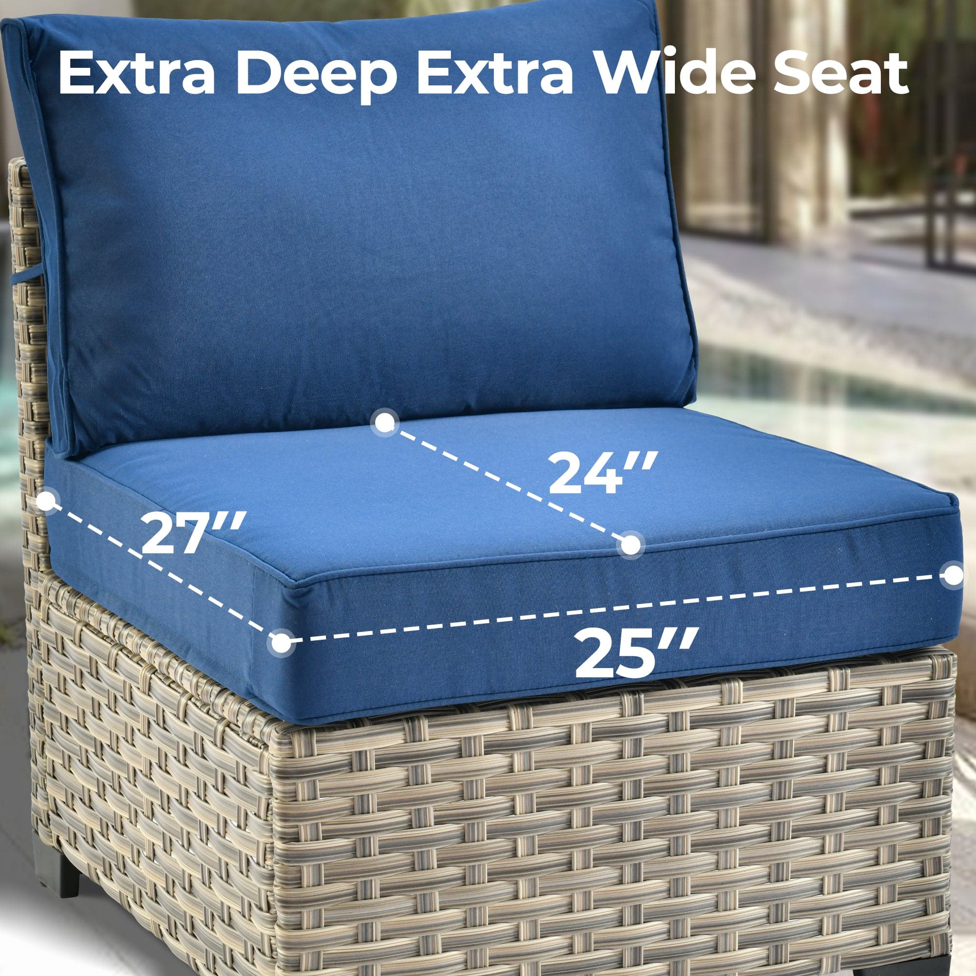 TBS Series - Sectional Patio Furniture Set 8-Piece, Included Swivel Chair