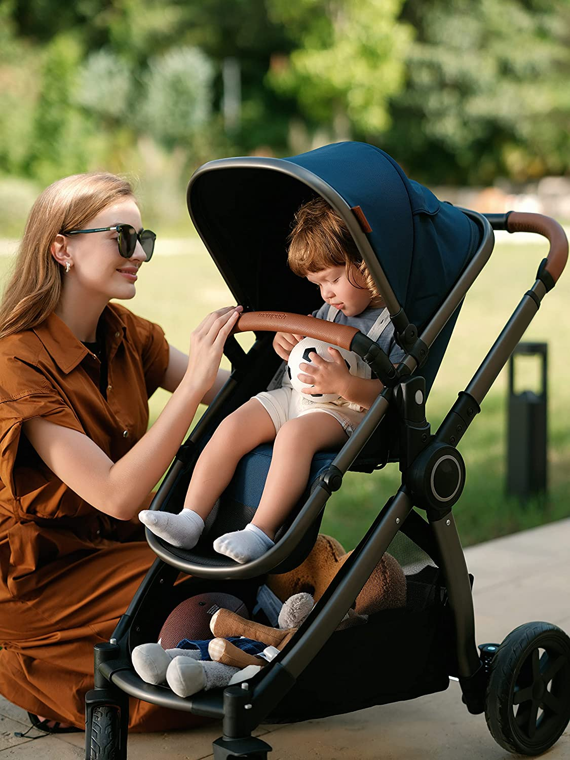 Baby Stroller with Removable Bassinet - Full-Size Baby Strollers for Comfortable Outings with Baby - Toddler Stroller with Reversible Stroller Seat - Smooth Glide Bassinet Stroller