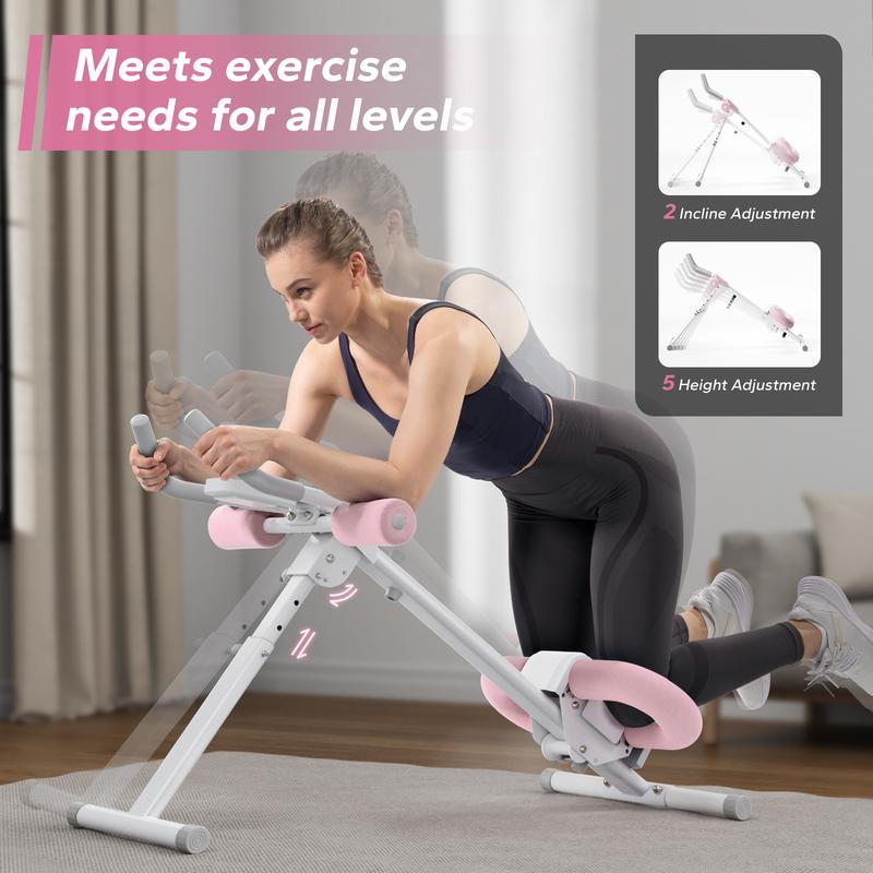 MERACH Adjustable Ab Trainer Machine with LCD Monitor, Foldable Ab Exercise Machine for abs, Arm, Leg, Buttocks Shaper, Core & Ab Trainer at Home Gym, Workout Equipment, OutdoorFun