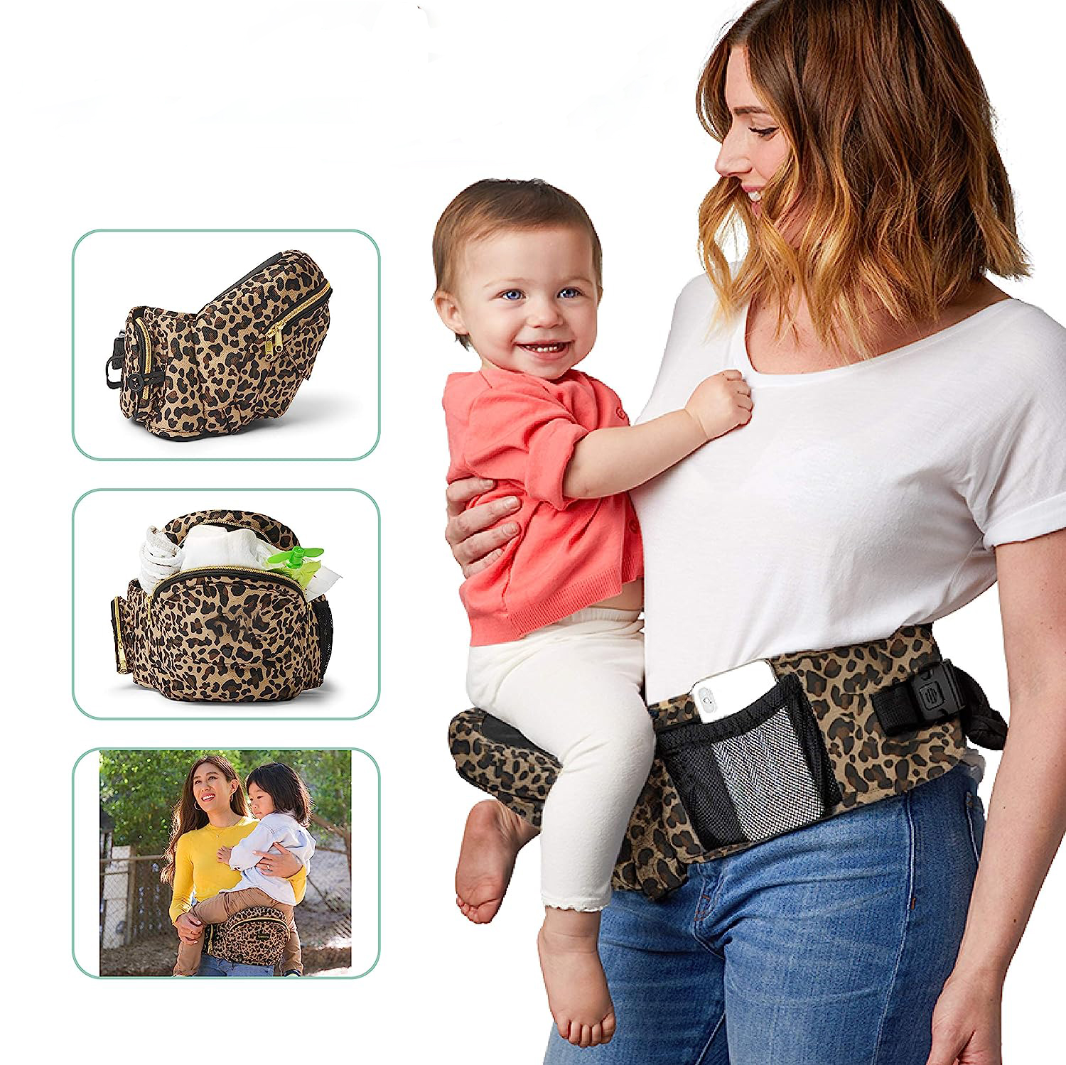 Safety-Certified Hip Seat Baby Carrier - Moms Choice Award Winner, Ergonomic Carrier & Extenders for Newborns & Toddlers (Carrier, Grey)