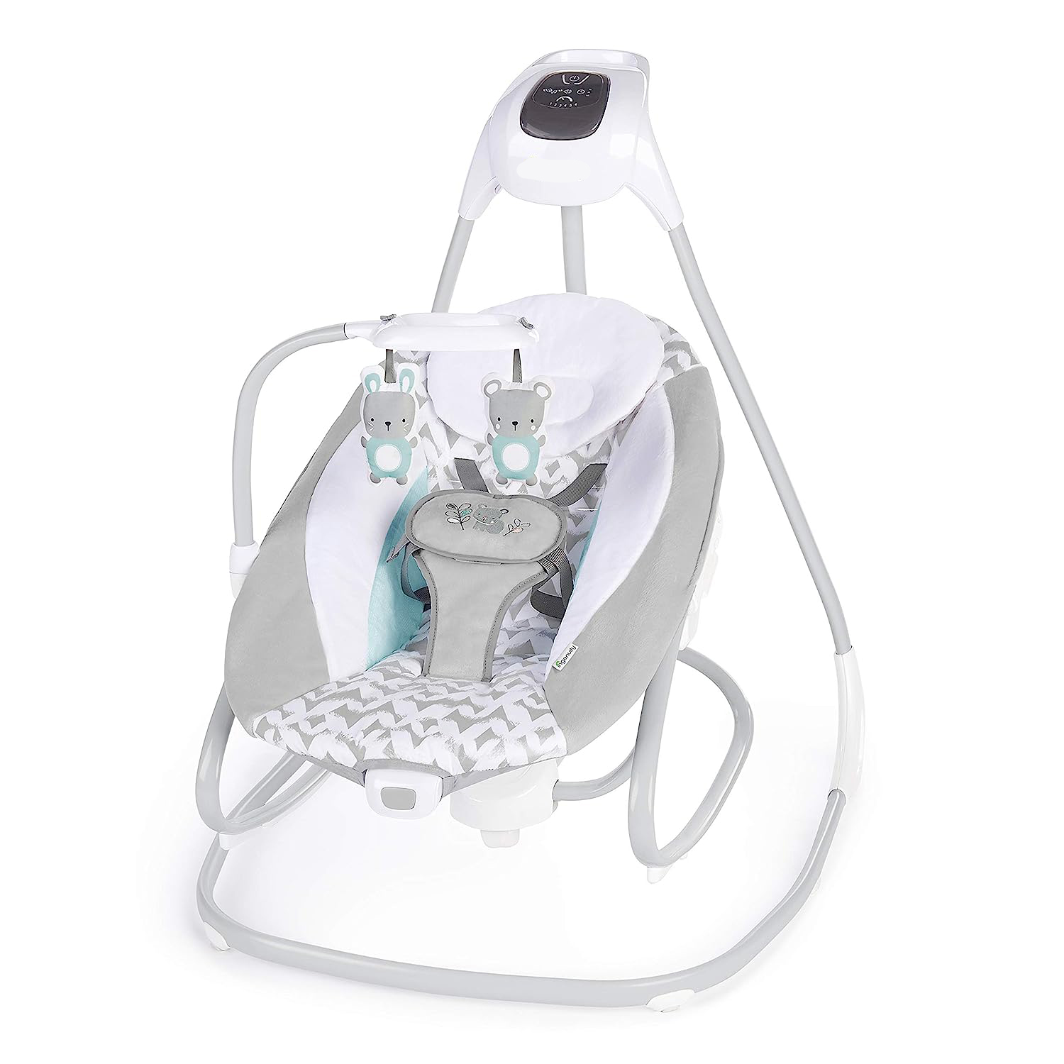Lightweight Compact 6-Speed Multi-Direction Baby Swing, Vibrations & Nature Sounds, 0-9 Months 6-20 lbs (Pink Cassidy)