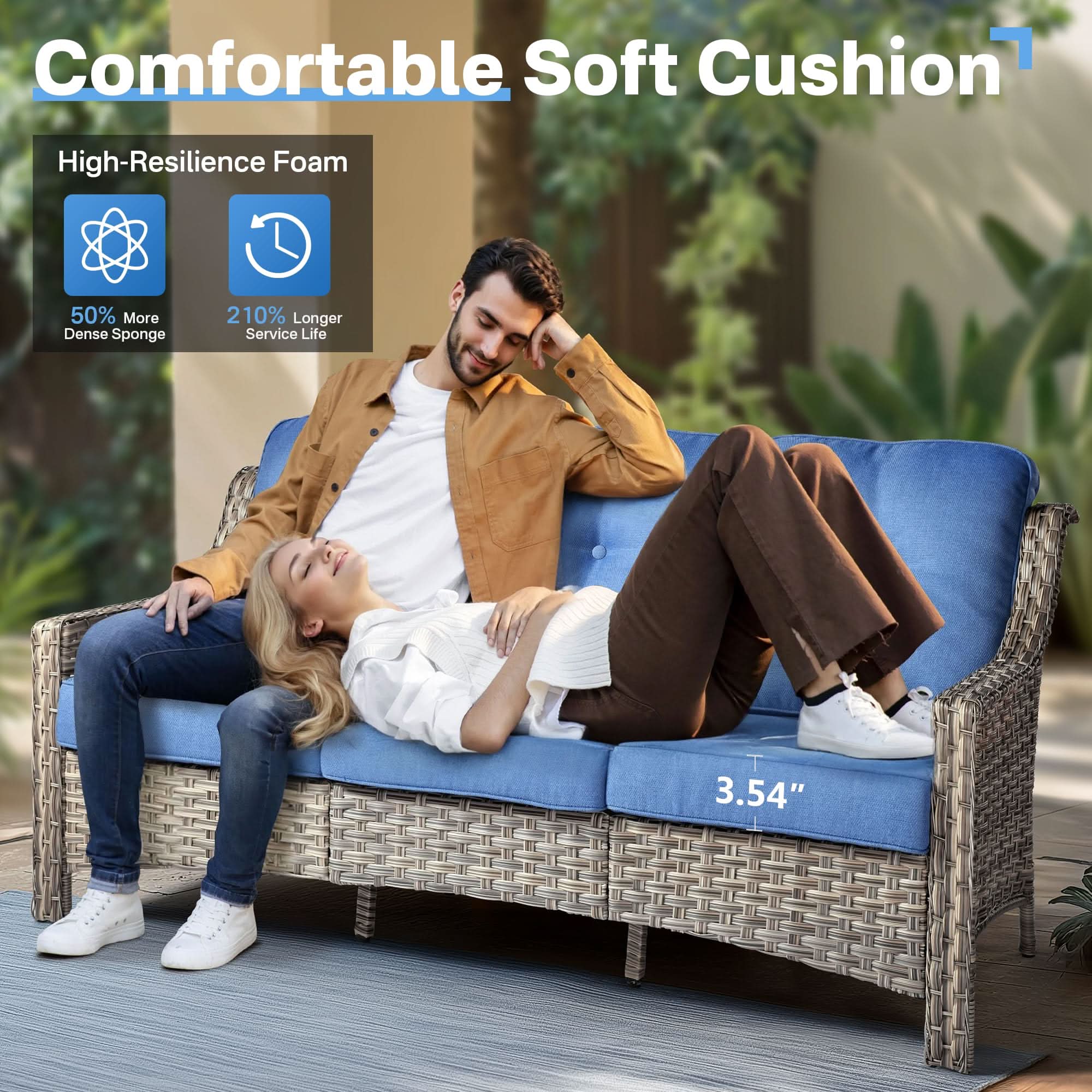 Ovios Conversation Set 5-Piece, PAD Series,Included Swivel Chair
