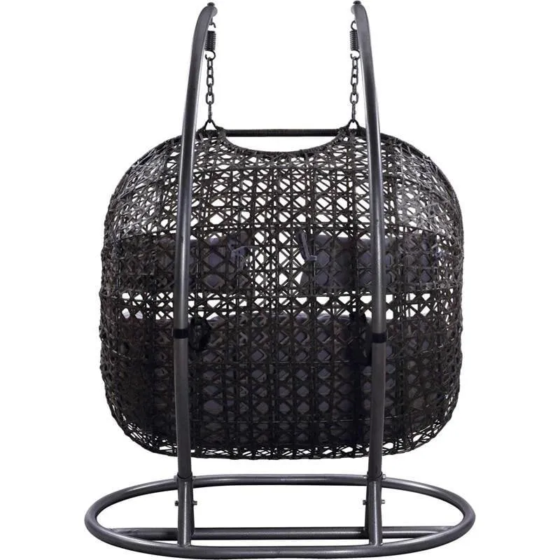 2024 HomeGood Solid Wood Wicker Swing Chair With Stand Rain Cover Included