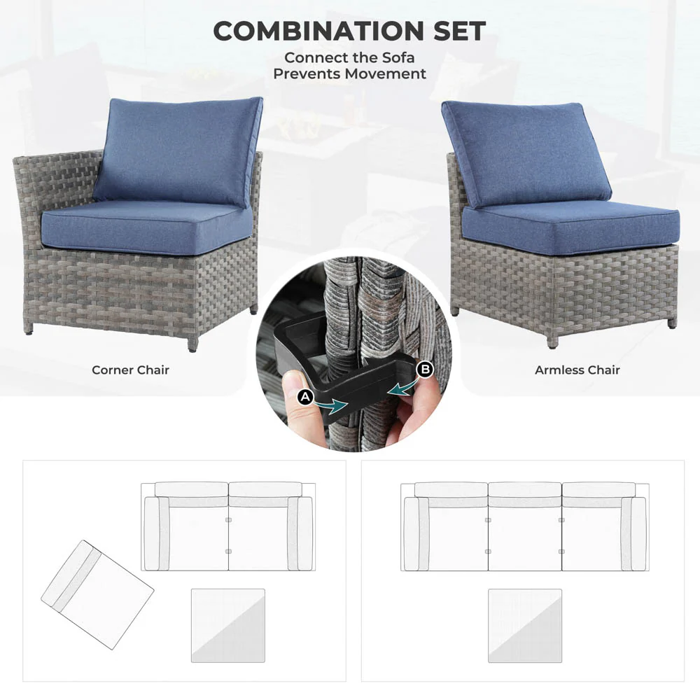 Ovios New Rimaru Series Patio Furniture Set 13-Piece include 42