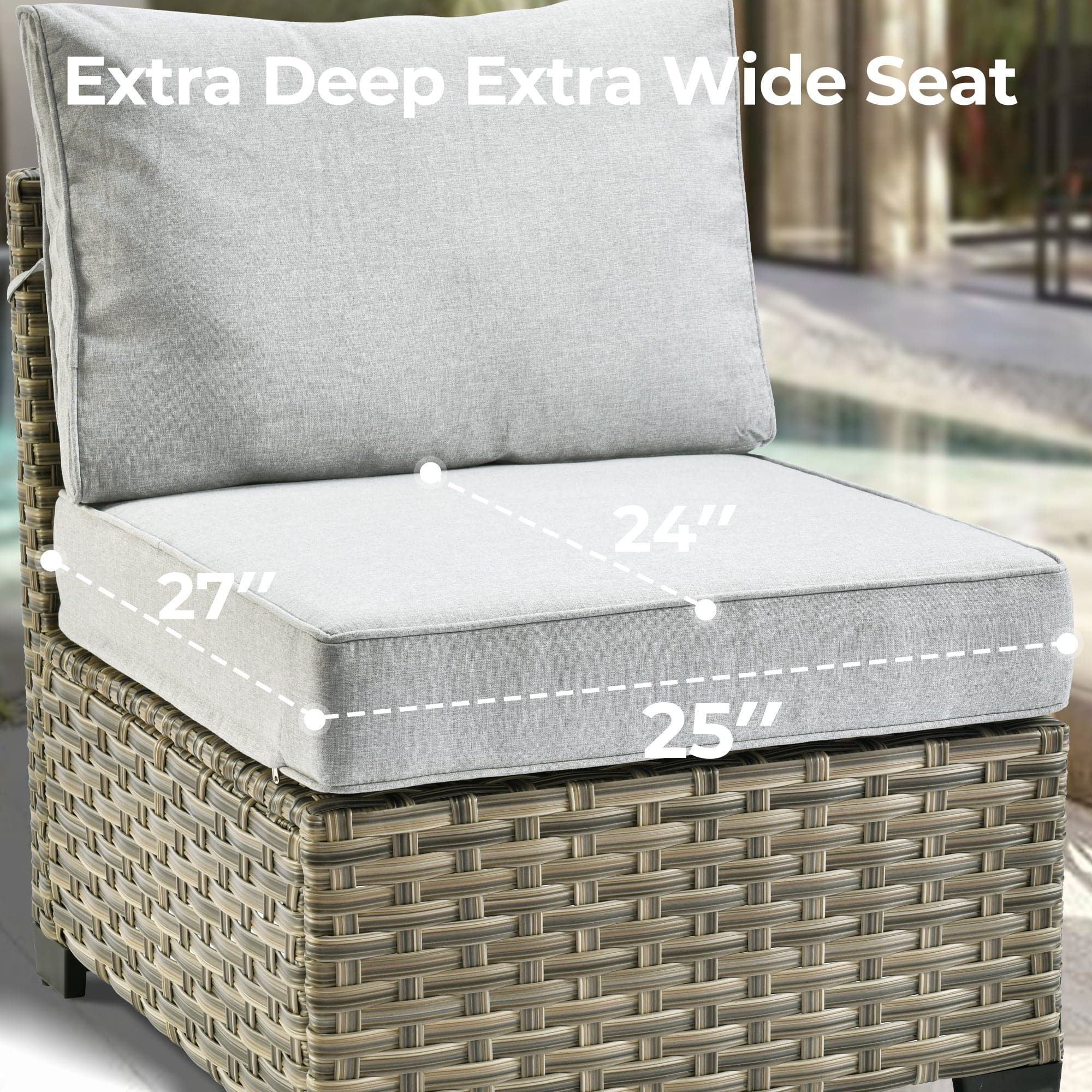 TBS Series - Sectional Patio Furniture Set 8-Piece, Included Swivel Chair