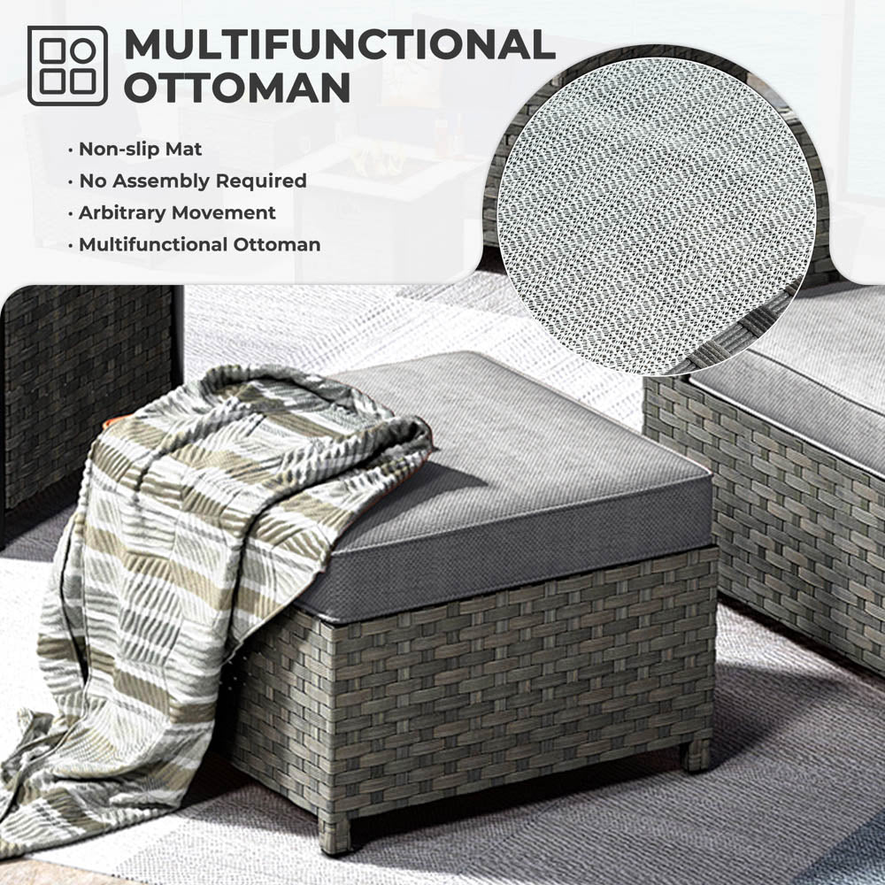 Ovios New Rimaru Series Patio Furniture Set 15-Piece include Swivel Chairs and 42