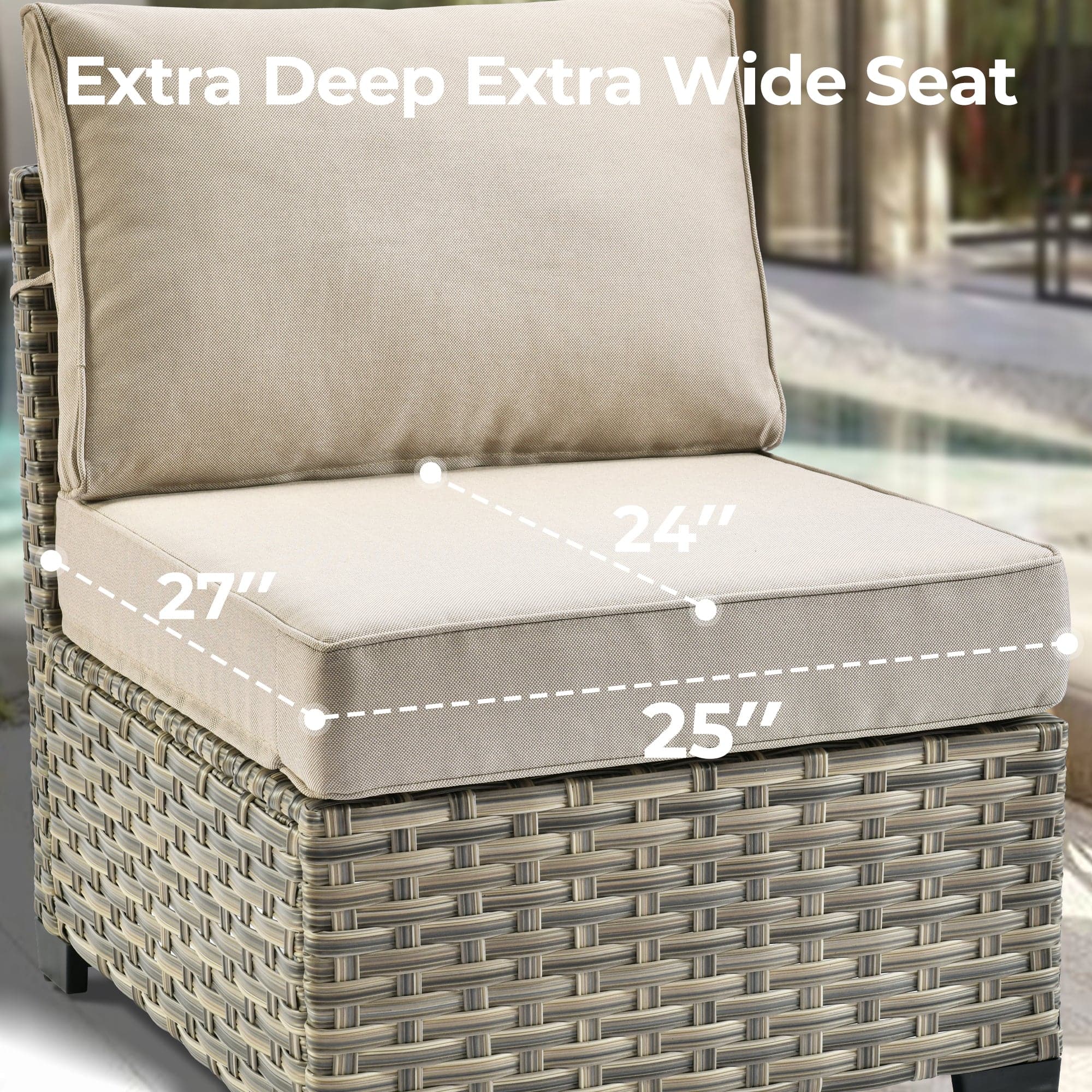 TBS Series - Sectional Patio Furniture Set 8-Piece, Included Swivel Chair
