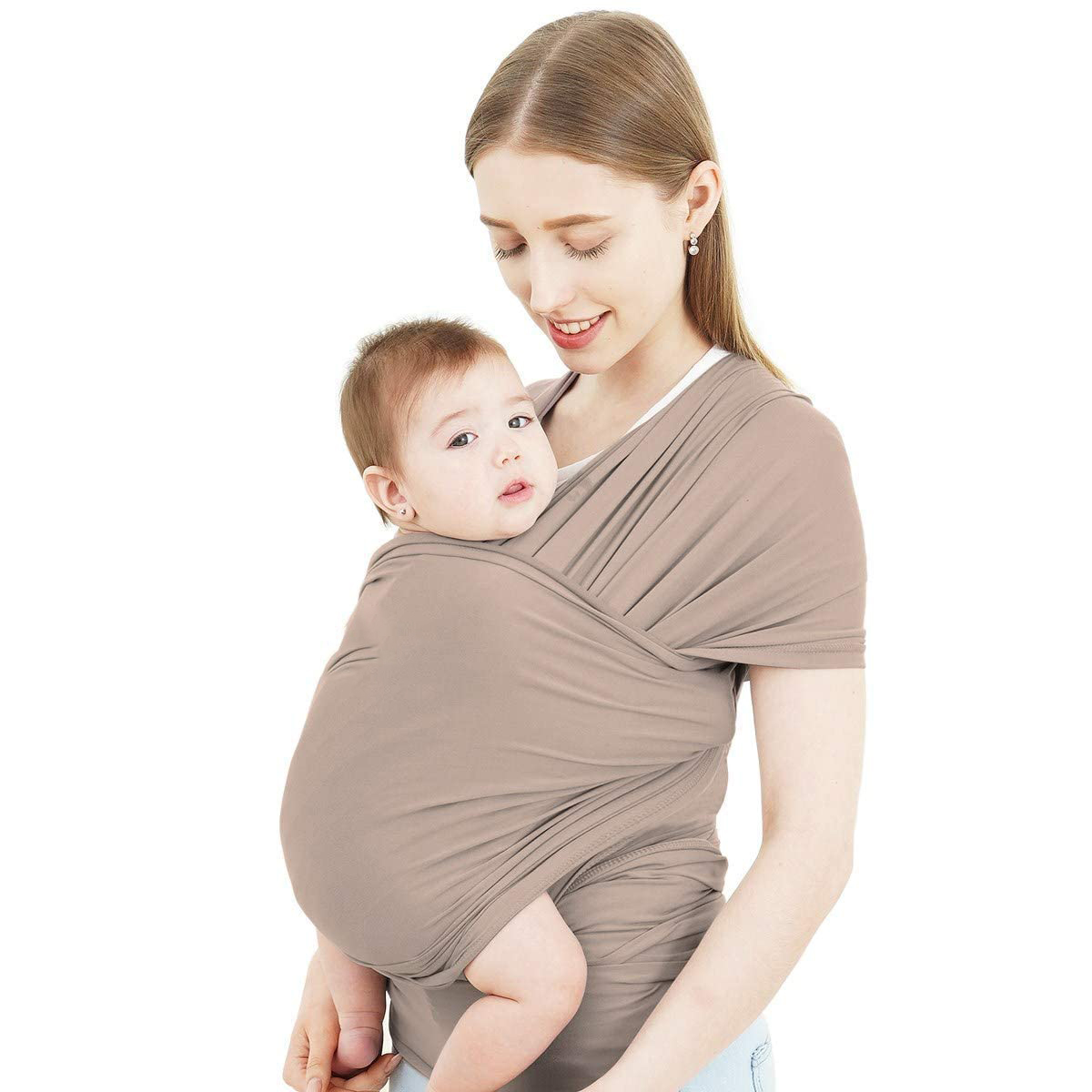 Baby Wrap Carrier,Hands Free Baby Carrier Sling,Lightweight,Breathable,Softness,Perfect for Newborn Infants and Babies Shower Gift,Black