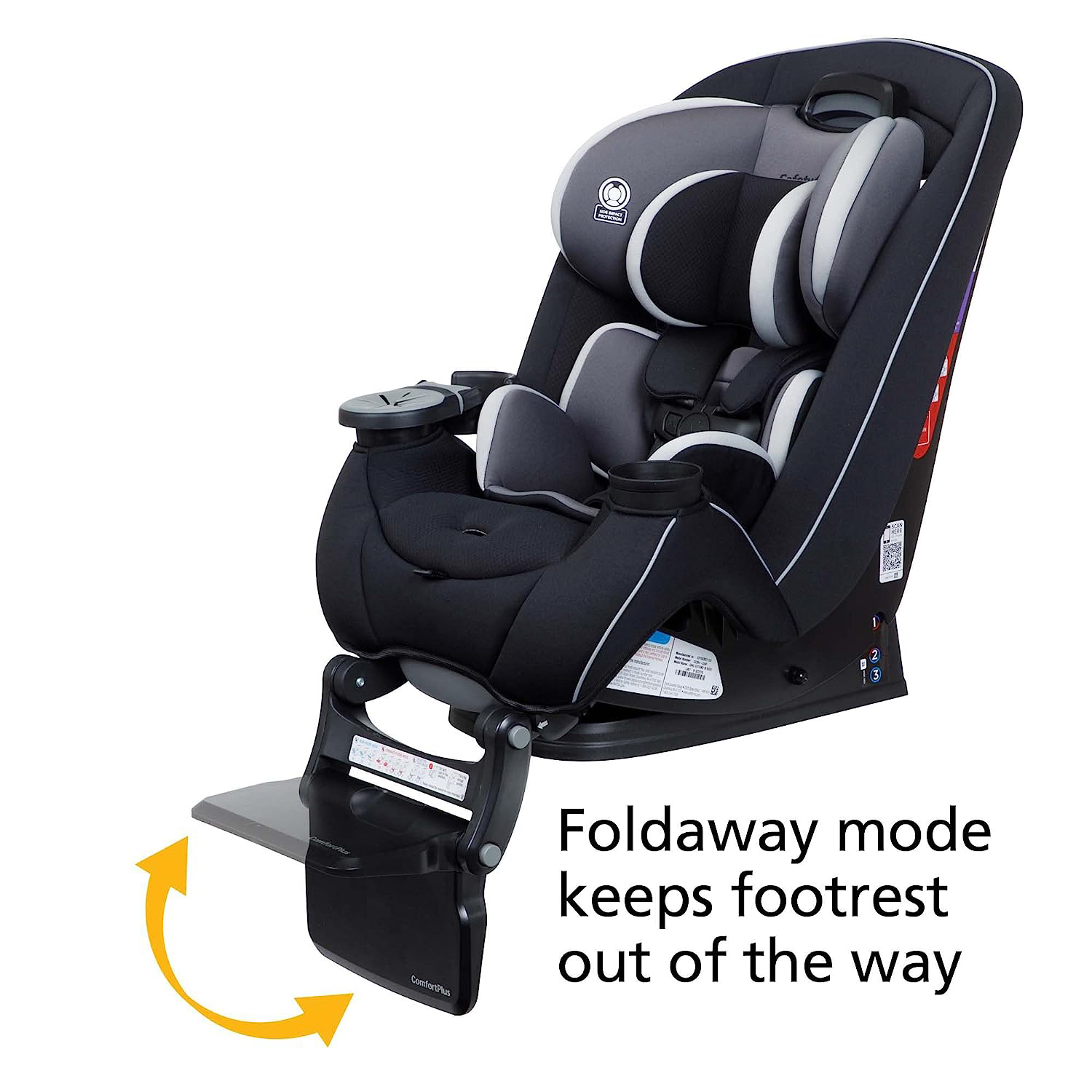 Safety 1st Grow and Go All-in-One Convertible Car Seat, Rear-facing 5-40 pounds, Forward-facing 22-65 pounds, and Belt-positioning booster 40-100 pounds, Carbon Wave