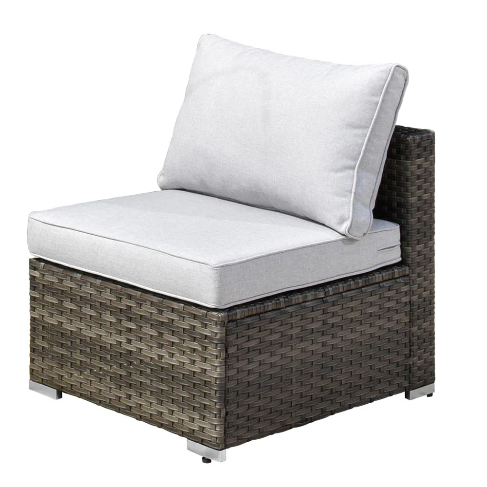 Ovios Patio Furniture Set 15-Piece with 42.12'' Fire Pit and Glass Table