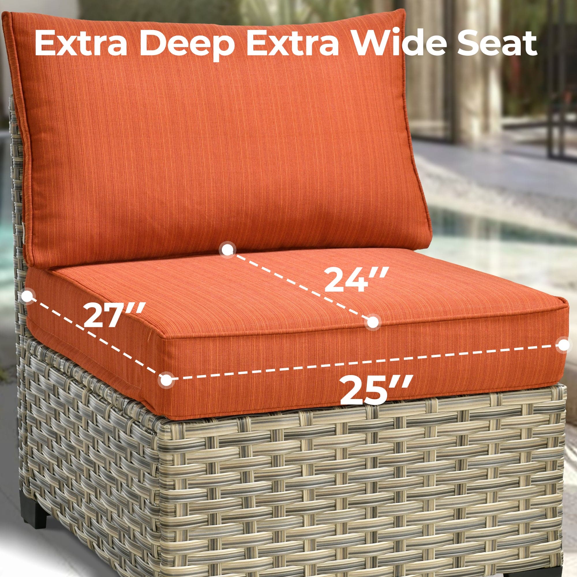 TBS Series - Sectional Patio Furniture Set 8-Piece, Included Swivel Chair
