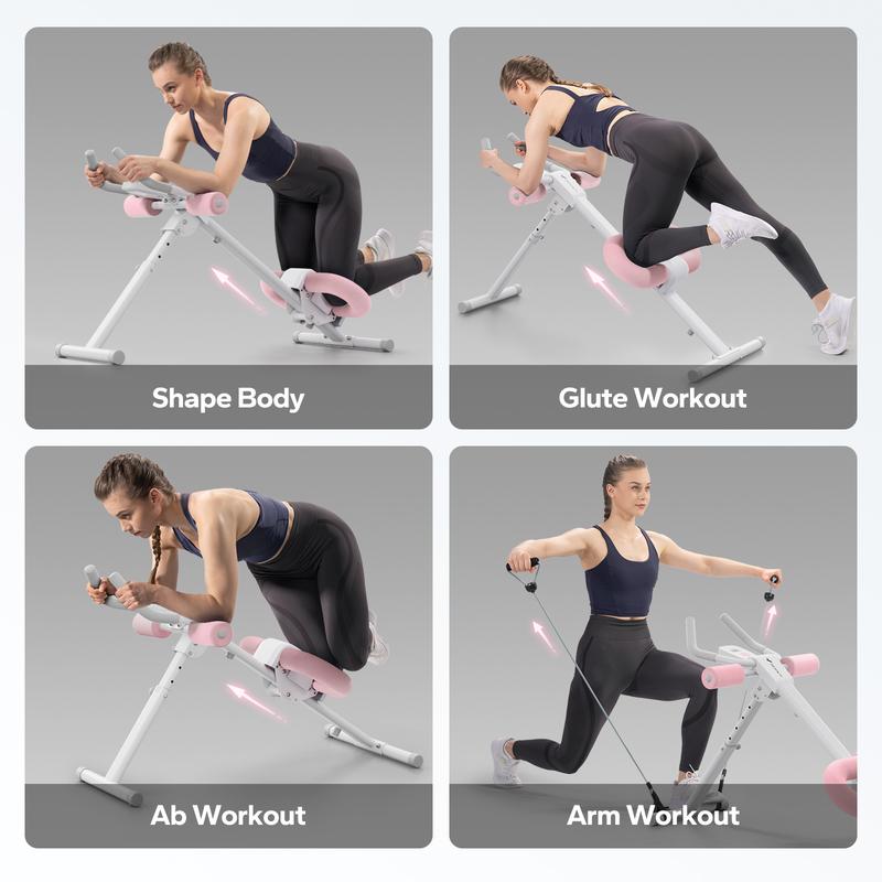 MERACH Adjustable Ab Trainer Machine with LCD Monitor, Foldable Ab Exercise Machine for abs, Arm, Leg, Buttocks Shaper, Core & Ab Trainer at Home Gym, Workout Equipment, OutdoorFun